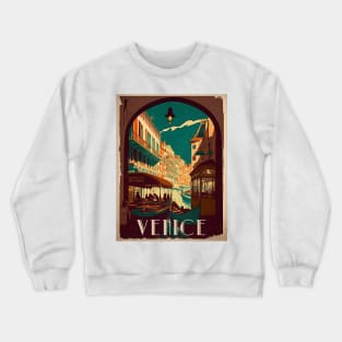 Venice Canal Vintage Travel Art Poster Crewneck Sweatshirt